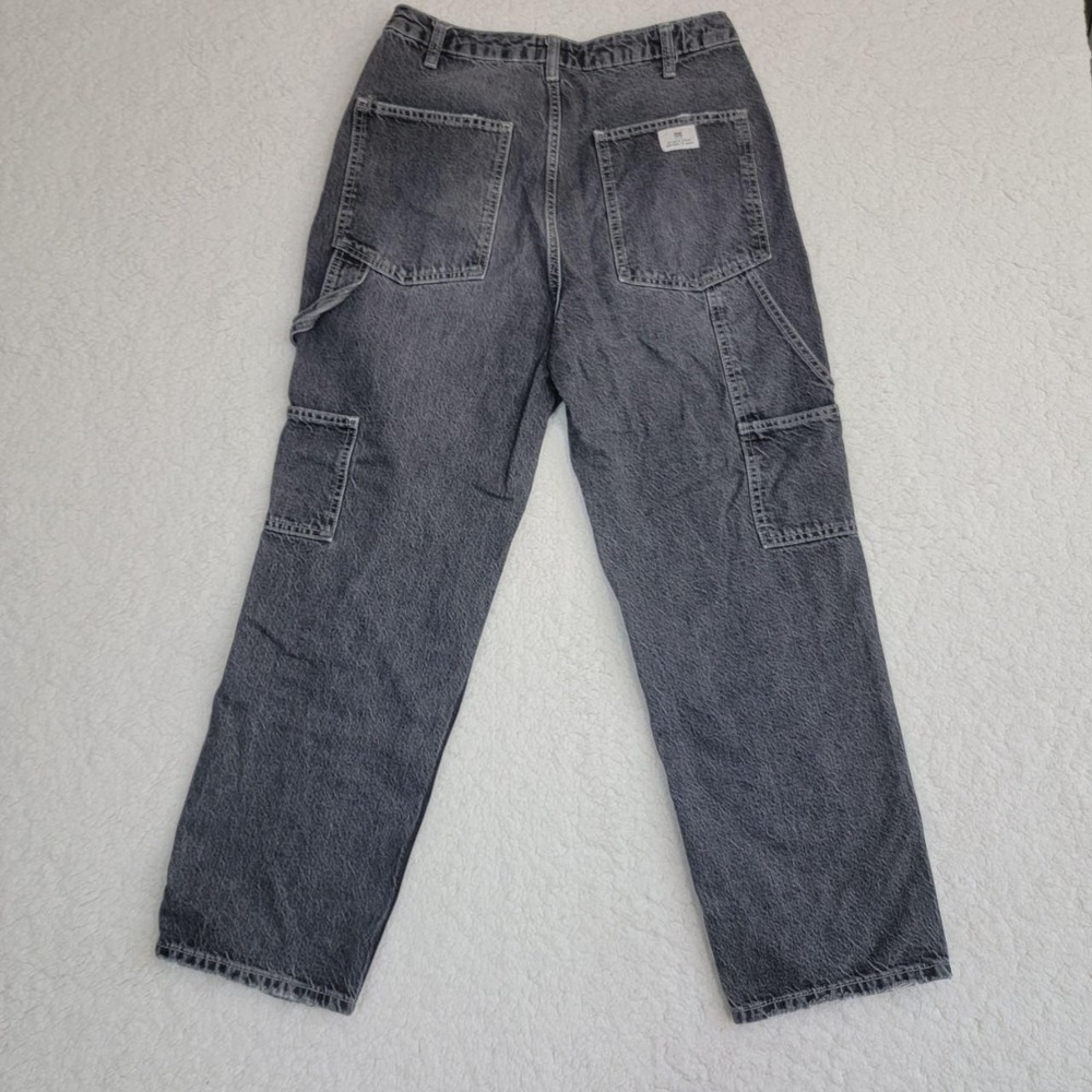 BDG Albie Carpenter Jeans Women 29 Black Washed Straight Leg Utility Denim Urban